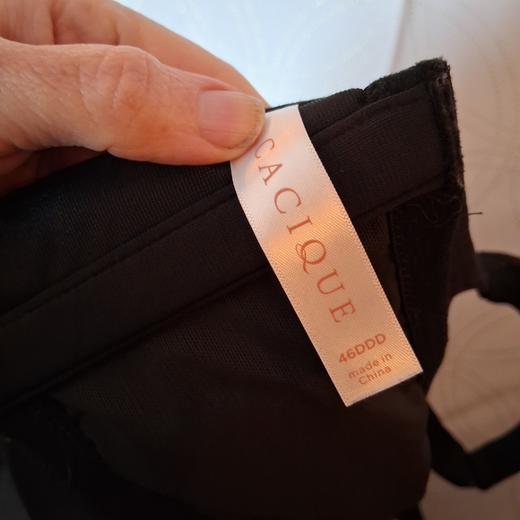 Cacique Black Full-Coverage 46 DDD Bra With Font Closure - Picture 4 of 7